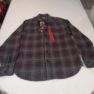 Grayers Heritage Flannel Shirt Mens XL Long Sleeve Button Up Plaid Dark Blue NEW